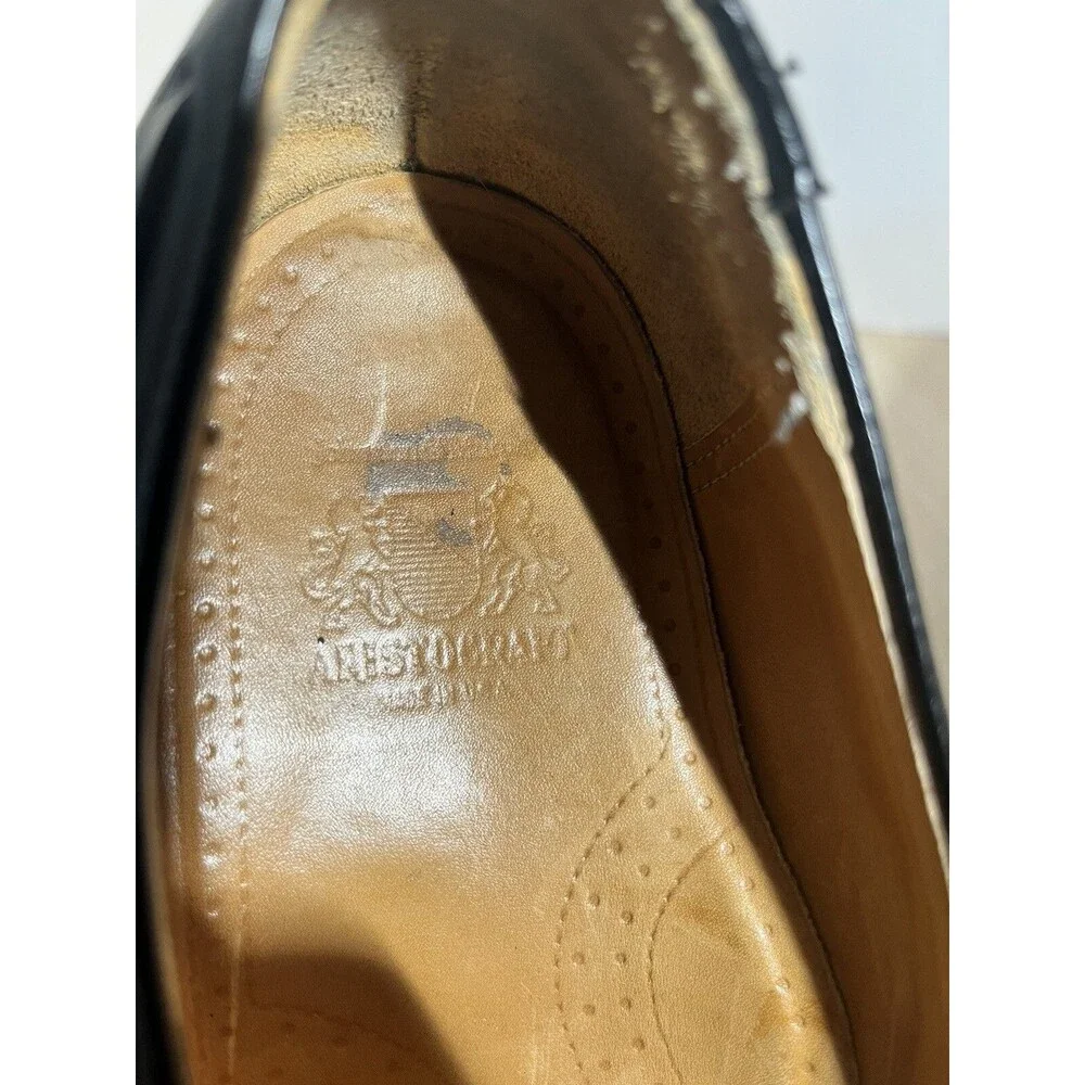 Johnston Murphy USA Aristocrat Black Leather Tassel  Loafer Mens 9c